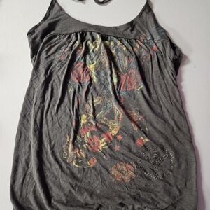 Floral Print Gray Women's Top
